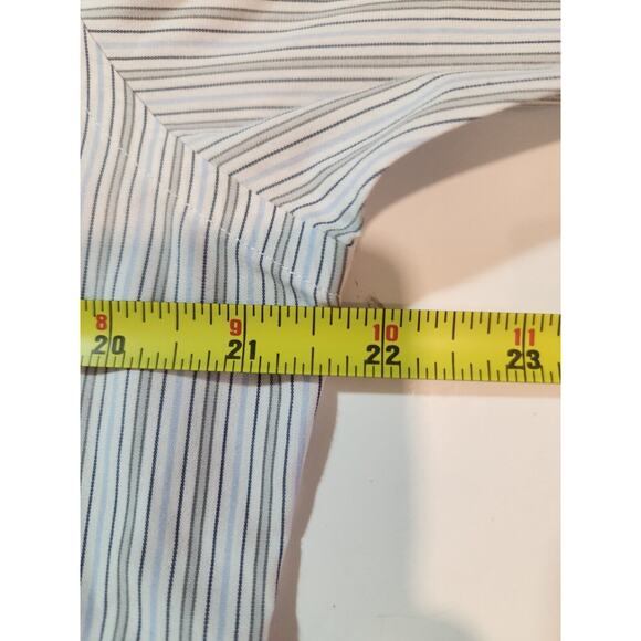 Brooks Brothers Shirt Mens 15.5 34 Medium Blue Gray Striped Regent Dress Preppy - Picture 4 of 9